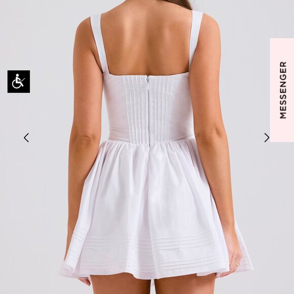 Natassia White Cotton Mini Dress House of CB - Picture 3 of 4